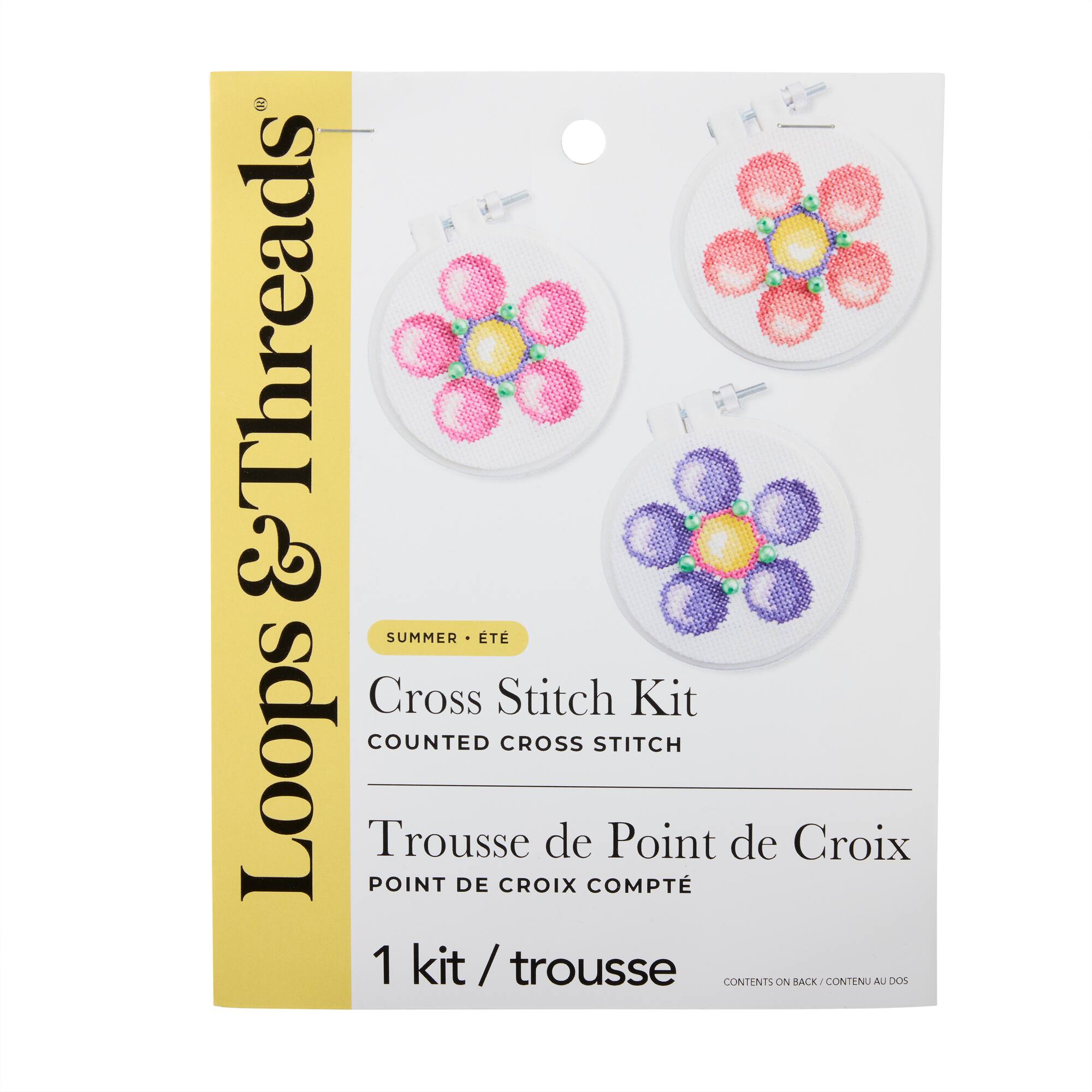Summer Bubble Flowers Counted Cross Stitch Kit by Loops & Threads®